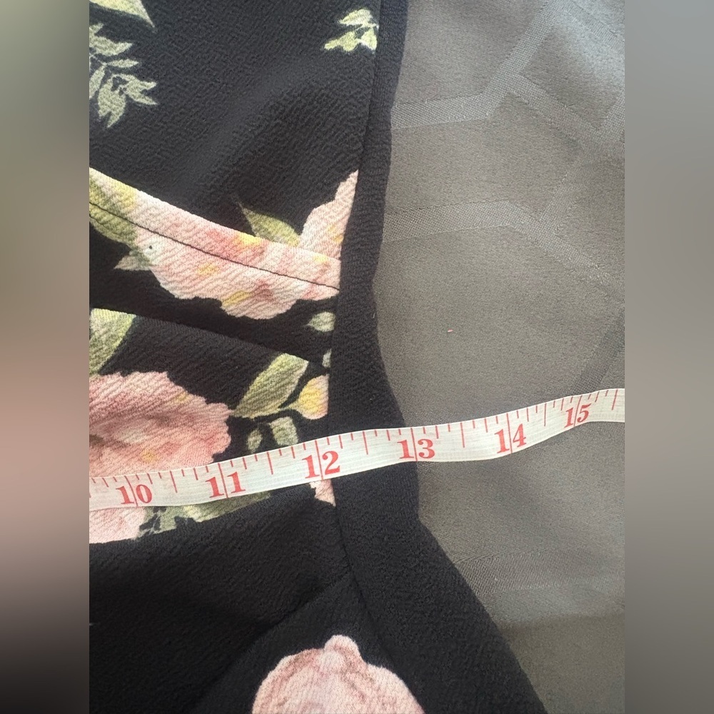 Almost Famous Black Floral Wrap Dress Medium - Picture 7 of 10